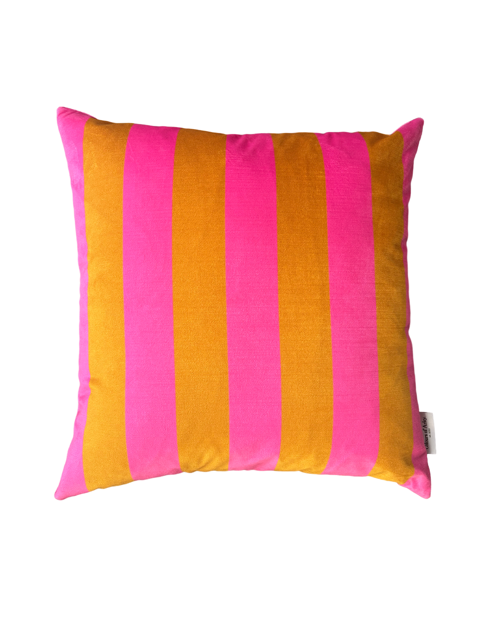 Classic Cushion - Yolk & Flamingo - Midi Stripe