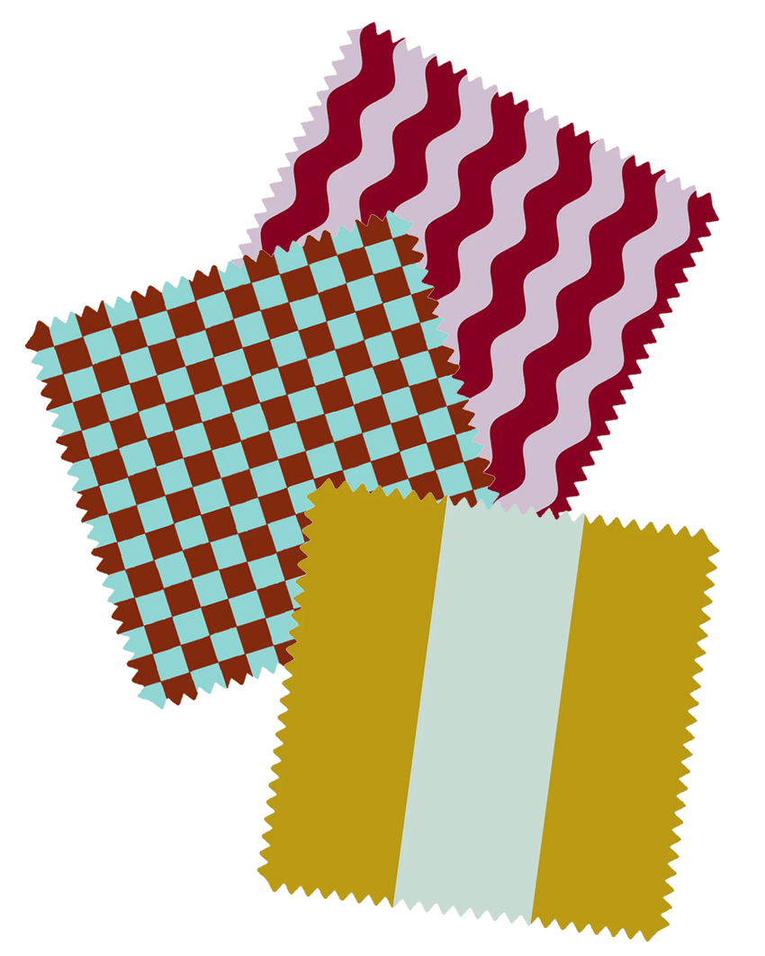 Colours of Arley, recycled sustainable fabric colour chart with bright