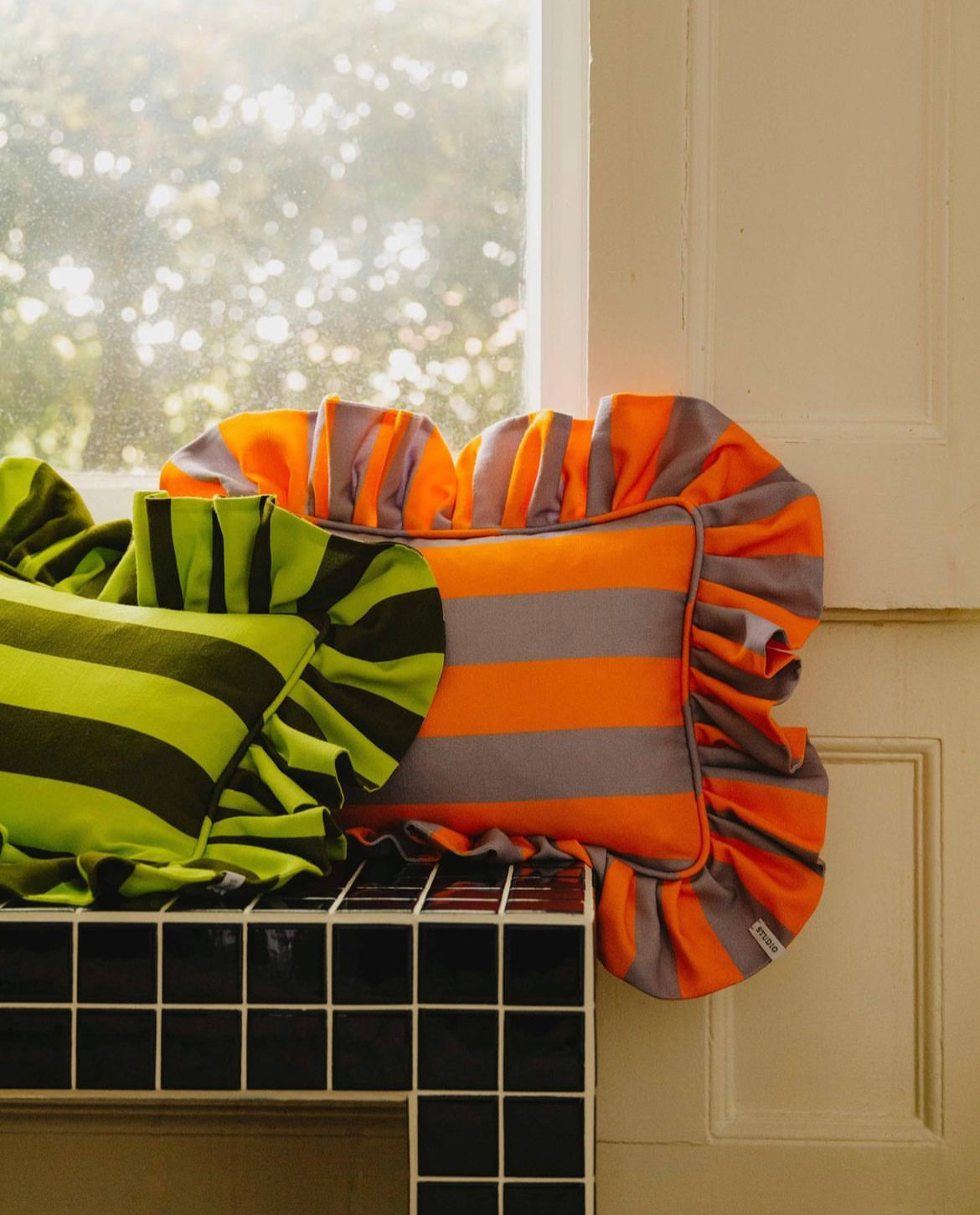 Colours of Arley x Studio Sparks Cushion - Lime & Cypress