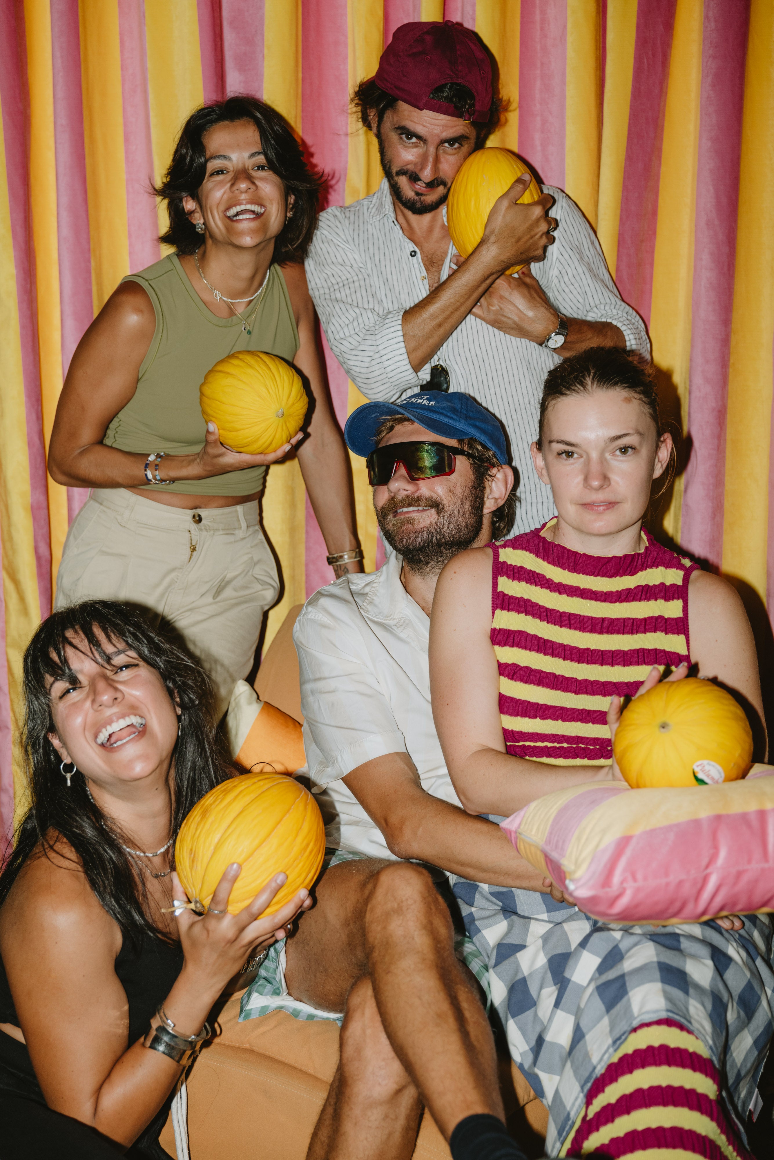 Titanium Yellow & Bon Bon - Grand Striped Fabric