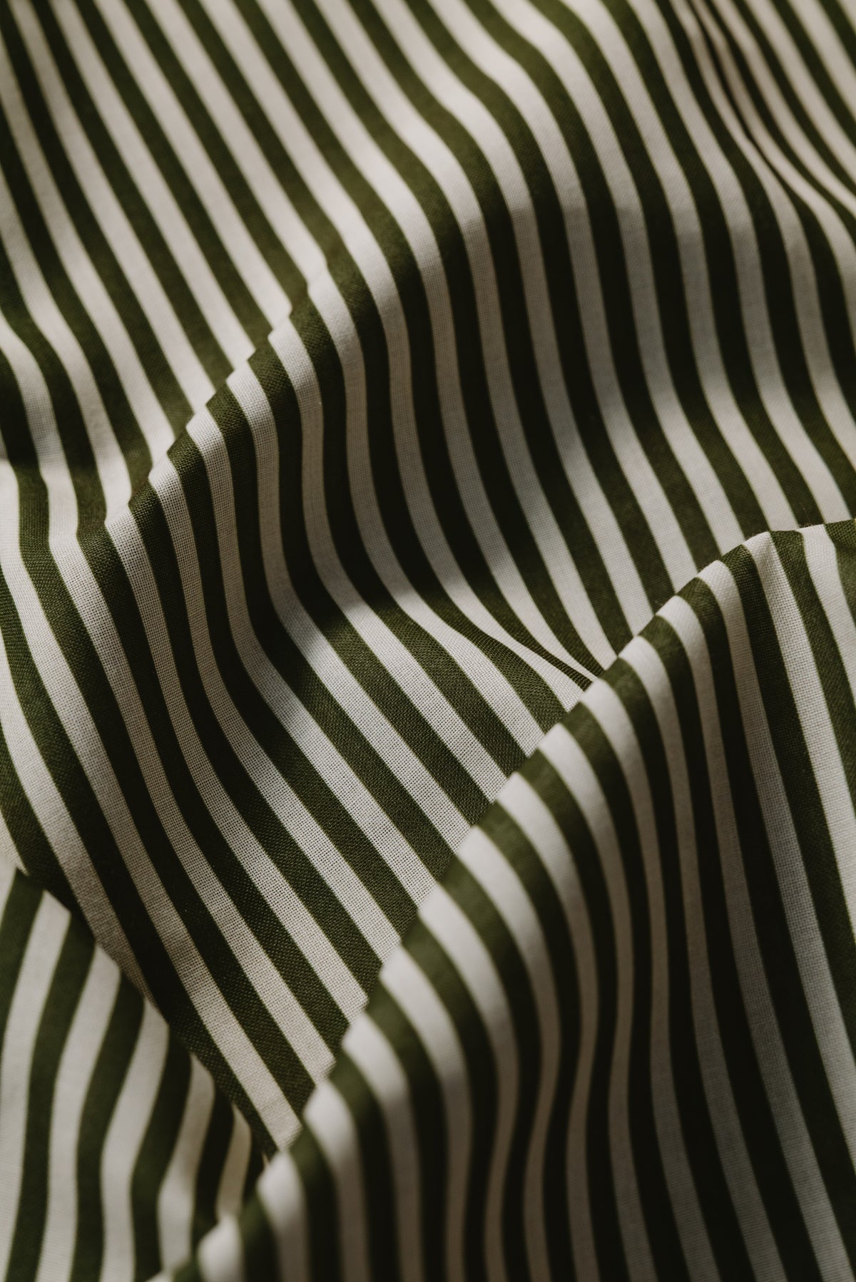 Sheer Café Curtain - Cypress & Tofu Stripe