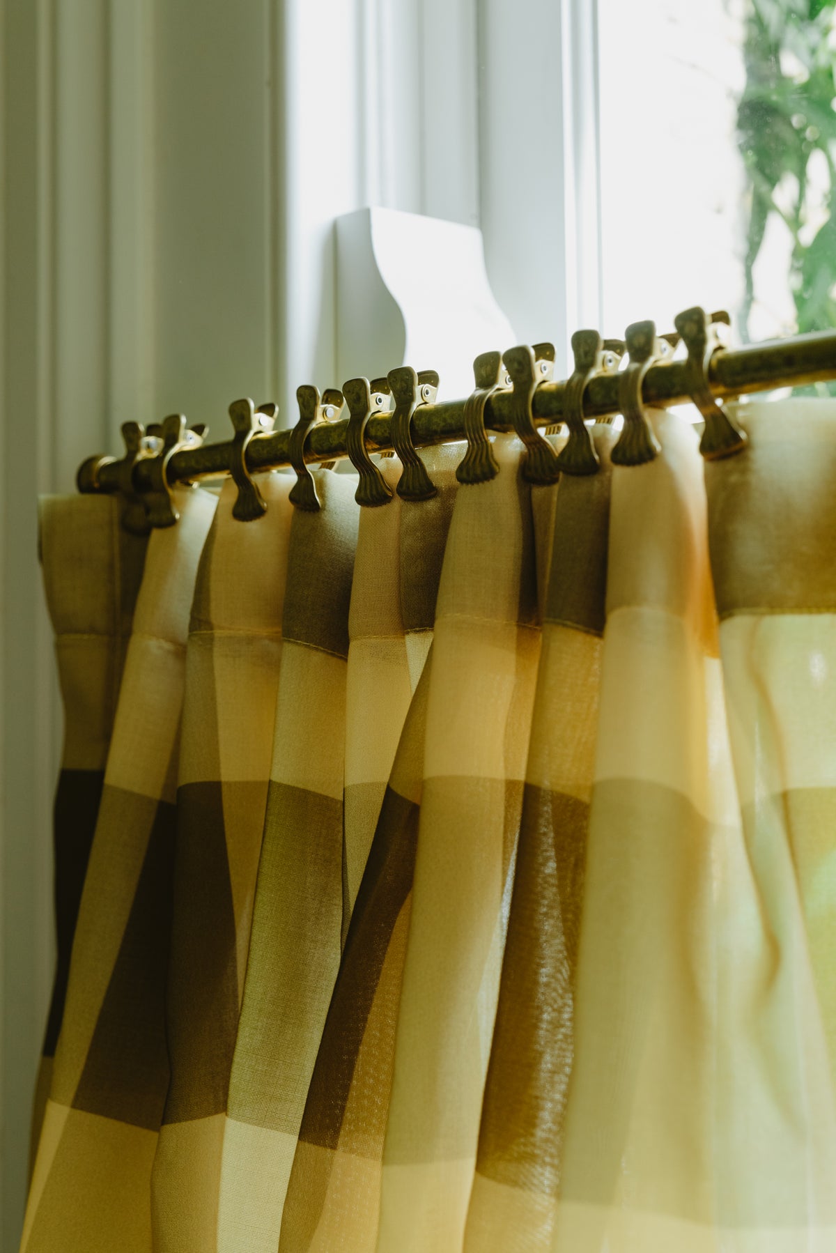 Sheer Café Curtain - Lemon Sorbet & Zest Gingham