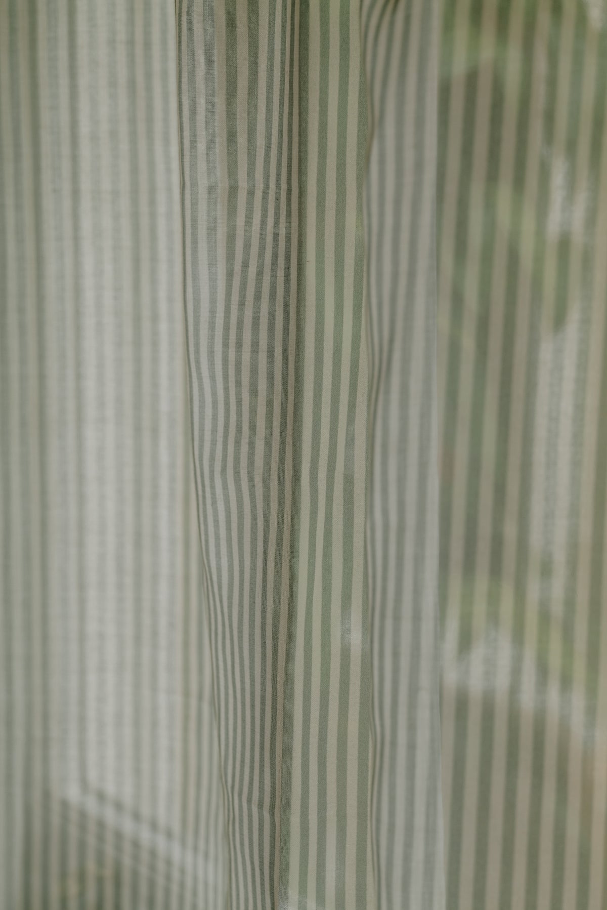 Sheer Café Curtain - Crystal & Tofu Stripe