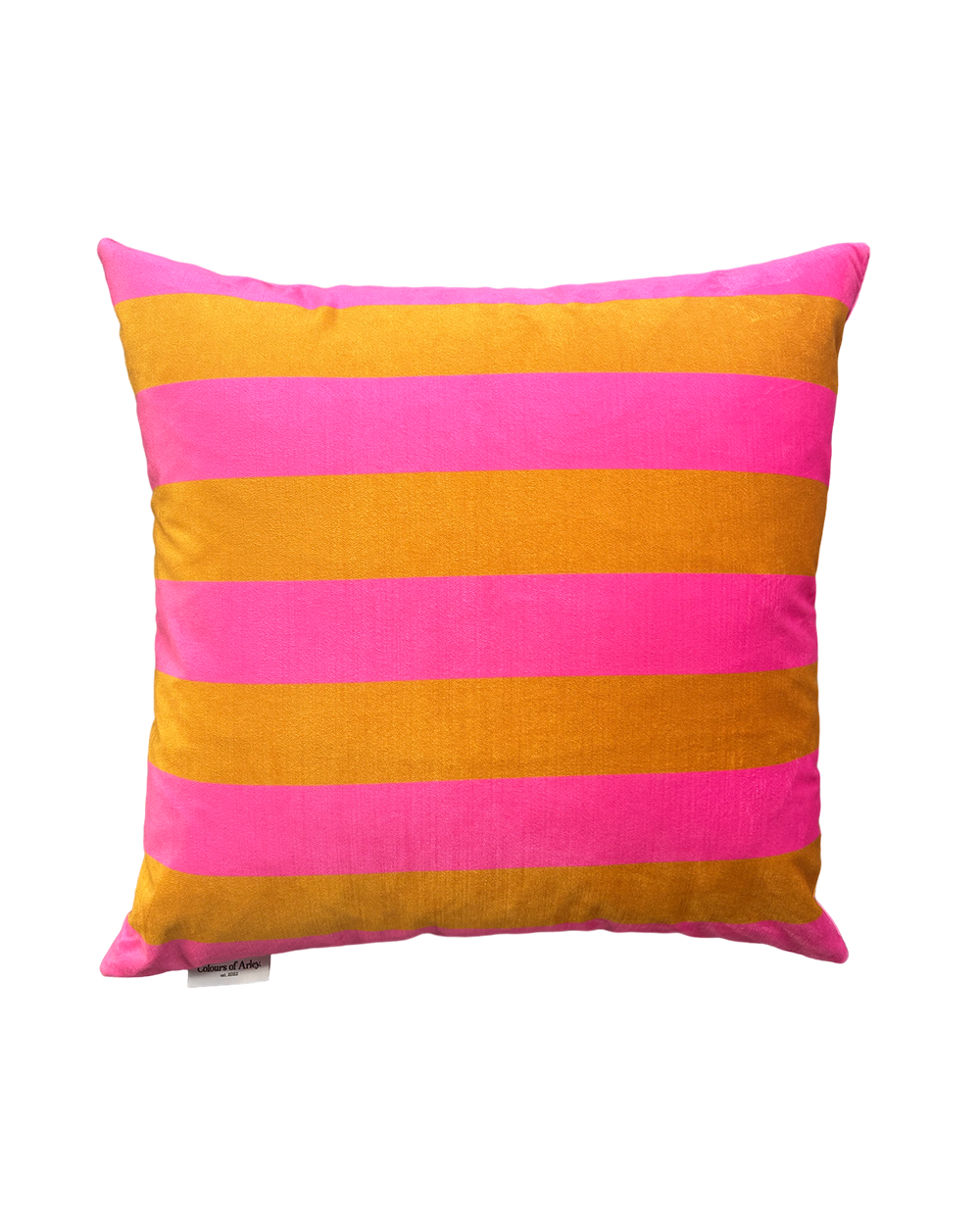 Classic Cushion - Yolk & Flamingo - Midi Stripe